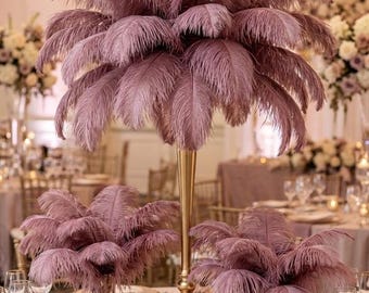 50 plumes d'autruche rose foncé pour centres de table de mariage
