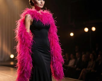 Boa en plumes d'autruche 10 épaisseurs, châle de costume burlesque, 2 mètres