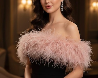 Boa en plumes d'autruche de luxe - Écharpe duveteuse de 2 mètres pour les mariages, les soirées Gatsby et les accessoires burlesques