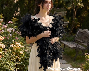 Luxury 2-Yard Feather Boa for Burlesque & Stage Performance - Extra Full, Premium Fluffy Feathers for Dance, Theater, and Glamorous Costumes