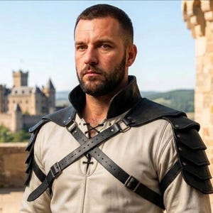 Medieval Leather Shoulder Armor, Renaissance Pauldron, LARP Costume Armor, Fantasy Warrior Cosplay Gear