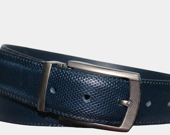 Men's Textured Brown Leather Belt | Classic Pin Buckle Waist Belt