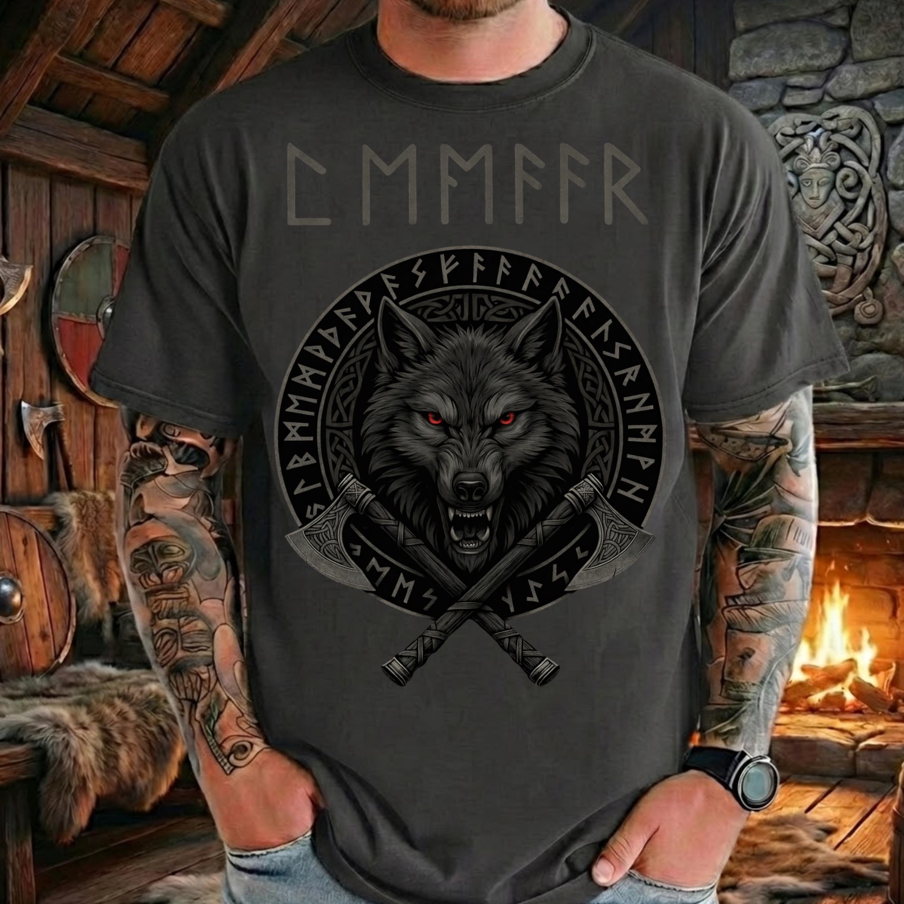 Viking Wolf Rune PNG Dark Norse Design Sublimation PNG. Commercial Use ...