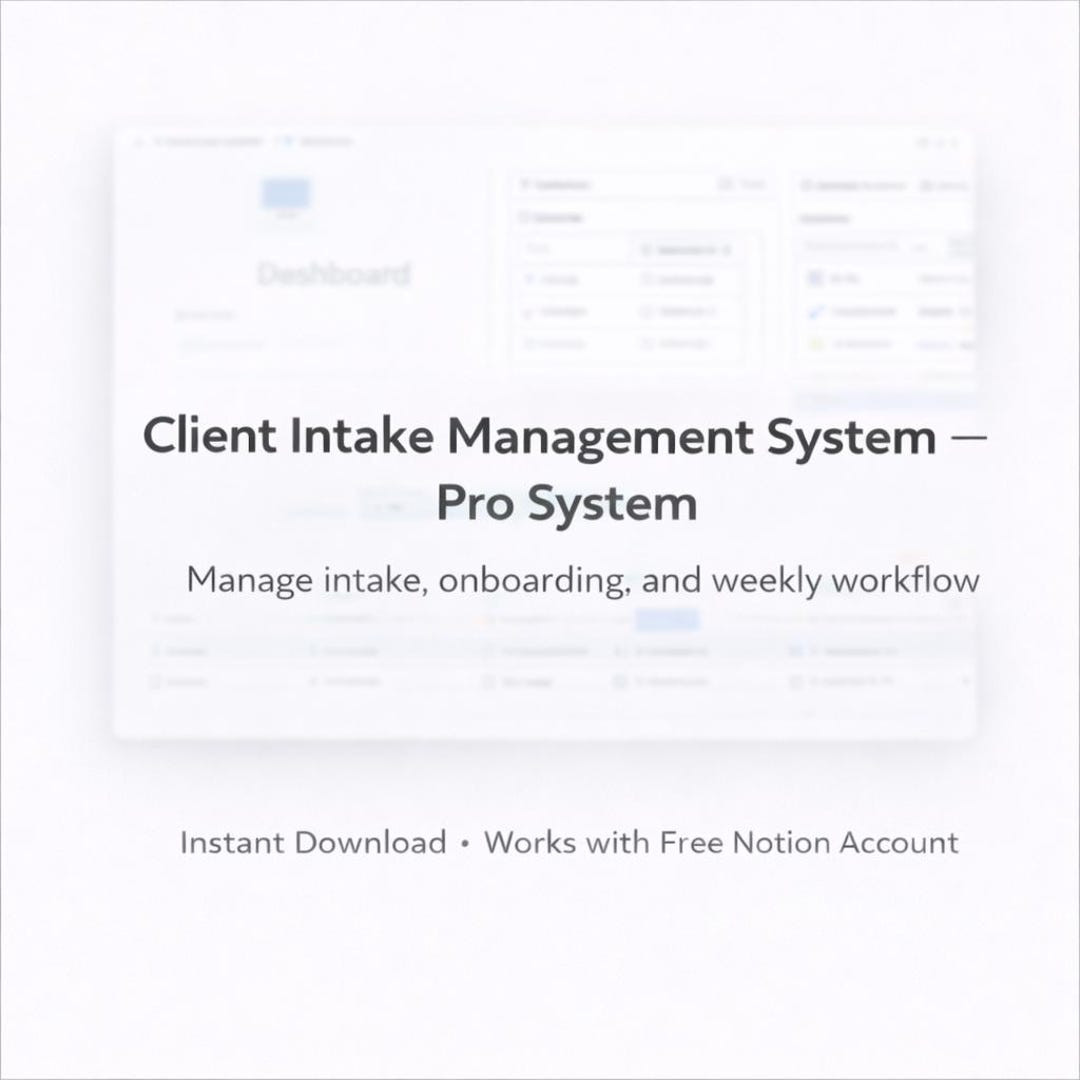 Client Intake Management System – Client & Weekly Workflow System (pro ...