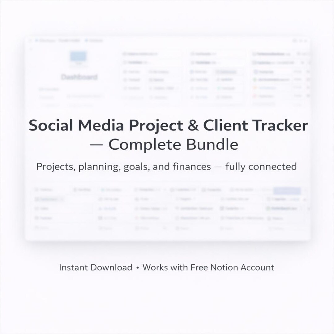 Social Media Project & Client Tracker – Complete Notion SMM OS (bundle ...