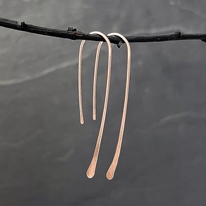 14k Rose Gold Classic Threader Earrings - Dangle Earrings - Simple Rose Gold Earrings - Rose Gold Jewelry - Minimalist Earrings - Elegant