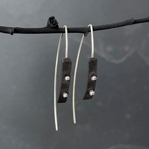 Contemporary Silver Threader Earrings - Handcrafted Sterling Silver Earrings - Industrial Earrings - Contemporary Jewelry - Edgy Earrings