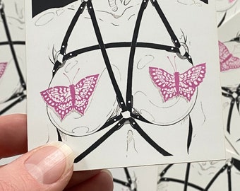 Butterfly Tits | Metallic Vinyl Sticker