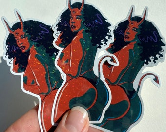 Sexy Devil | Glitter Vinyl Sticker