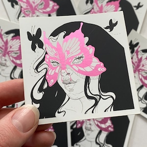 Butterfly Mask | Metallic Vinyl Sticker