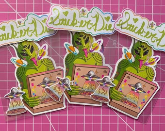 Pizza Party Alien Babe Sticker Pack