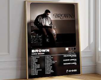 Chris Brown Brown Album Poster, Brown 2026 Wall Art, Breezy Music Poster, R&B Album Cover Print, Chris Brown Fan Decor (Unframed)
