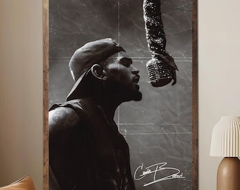 Chris Brown Poster, Chris Brown Wall Art, Music Poster Print, Hip Hop Singer Poster, Modern Rap Room Decor, Chris Brown Fan Gift (Unframed)