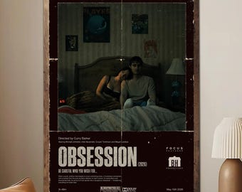 Obsession Movie Poster Print, Horror Movie Wall Art, Vintage Thriller Poster, Dark Aesthetic Decor (Unframed)