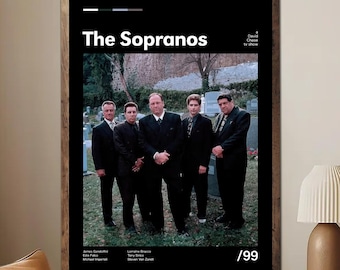 The Sopranos Poster, Mafia TV Show Wall Art, Tony Soprano Print, Vintage HBO Series Poster, Mobster Room Decor (Unframed)