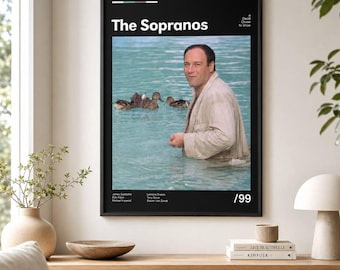 The Sopranos Poster Unframed, Vintage TV Show Wall Art, Retro Mafia Series Print, Black Movie Poster, Man Cave Decor Gift