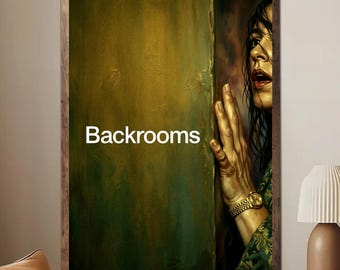 Backrooms Horror Poster, Liminal Space Wall Art, Analog Horror Print, Psychological Thriller Decor, Creepy Movie Poster (Unframed)