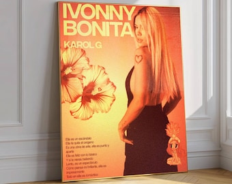 Karol G Ivonny Bonita Poster, Karol G Wand Kunst Druck, Lateinische Musik Album Cover Poster, Reggaeton Sänger Dekor, Musikliebhaber Geschenk (Ungerahmt)