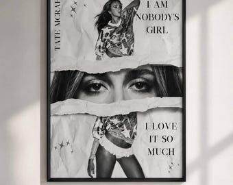 Tate McRae Poster Unframed, Tate McRae Wall Art Print, I Am Nobody's Girl Poster, Music Album Cover Decor, Aesthetic Room Print