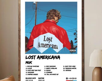 MGK Lost Americana Poster, Machine Gun Kelly Album Poster, MGK Wall Art Print, Rap Music Poster, Hip Hop Room Decor (Unframed)