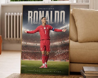 Cristiano Ronaldo Poster Unframed, Portugal Soccer Wall Art, Football Legend Print, Sports Fan Gift, Bedroom Decor, Man Cave Poster