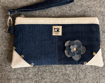 Up-Cycled Denim Wristlet