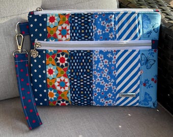 Quilted Wristlet in Blues