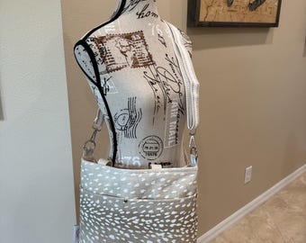 Neutral Canvas Tote/Crossbody Bag