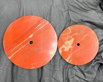 Disques de cadran en jaspe rouge (épaisseur 1,5 mm) | Cadrans ronds plats percés pour la fabrication de montres et de bijoux, diamètre 20 à 40 mm