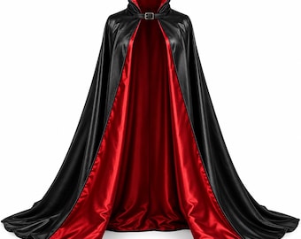Custom Black and Red Vampire Cape – Made to Measure