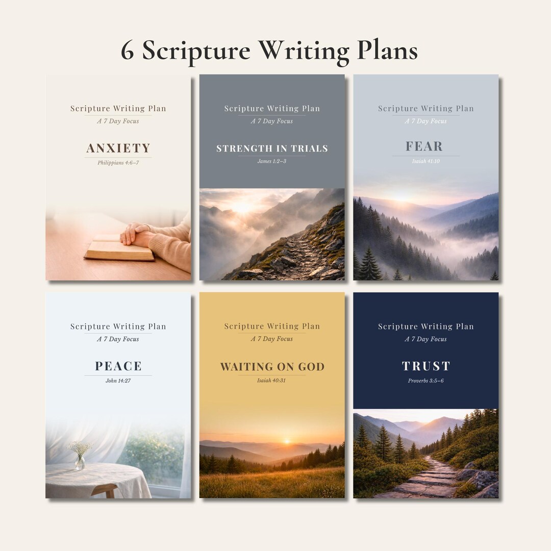 Christian Scripture Writing Plans Bundle | 6 Devotional Pdfs | Anxiety ...