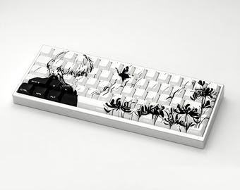 Jeu de protège-clés Tokyo Ghoul, thème Kaneki Ken, ambiance goule borgne, profil PBT cerise 130 touches, légendes latérales, claviers mécaniques Tokyo Ghoul