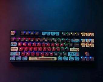 Ensemble de capuchons de touches pour pudding Mechagodzilla, 130 touches, profil MDA hybride sublimé PBT + PC, brillant pour clavier mécanique