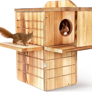 Multi-Platform-Hölzern Eichhörnchen-Nistkasten, wetterfestes Eichhörnchen-Haus für Zucht- & Unterschlupf, Hinterhof-Wildtierlebensraum, einfach zu installieren