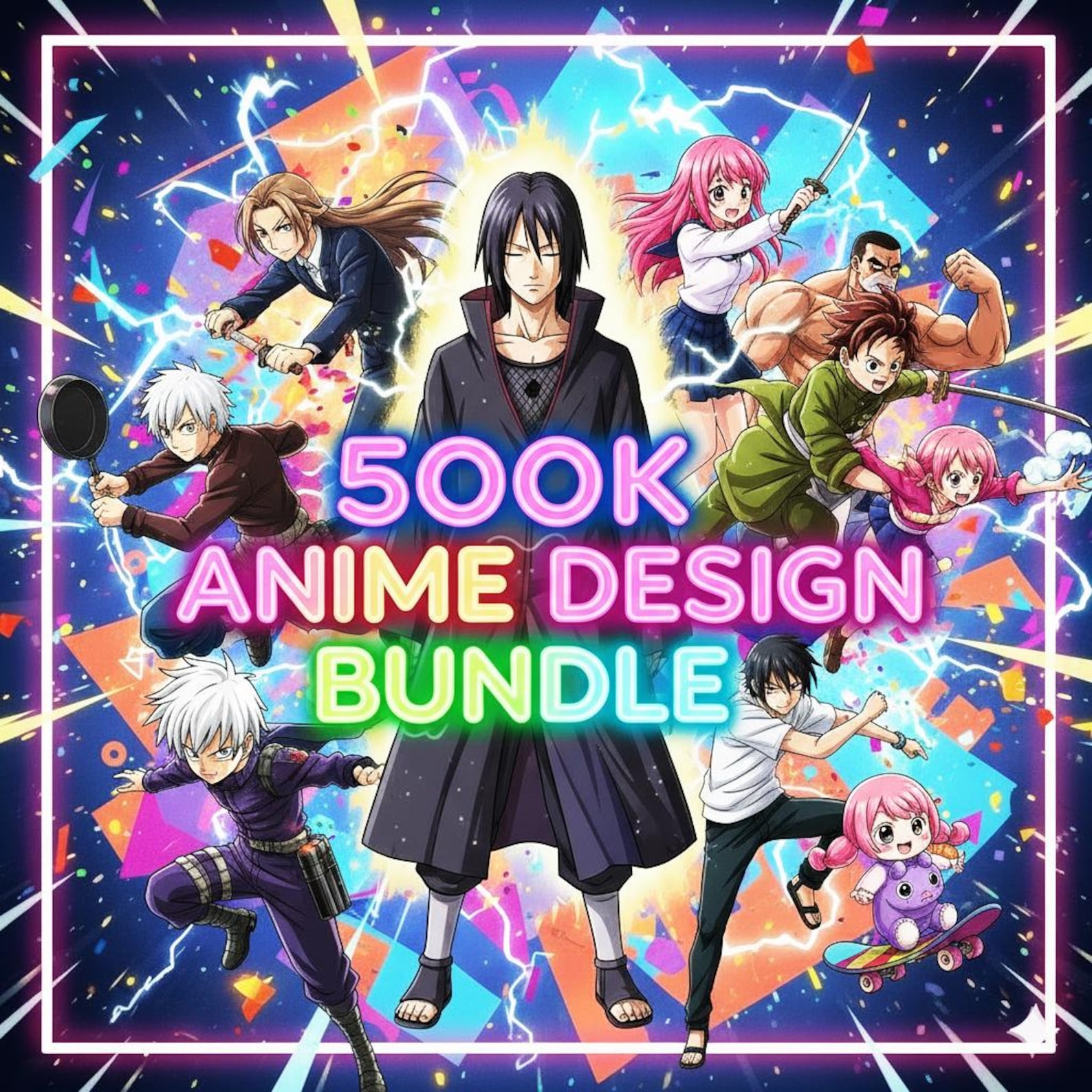 500K Designs Anime Bundle With SVG Tshirt Design |t-shirt Vector ...