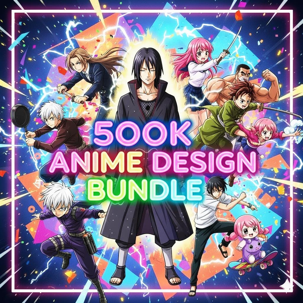 500K Designs Anime Bundle With SVG Tshirt Design |t-shirt Vector ...