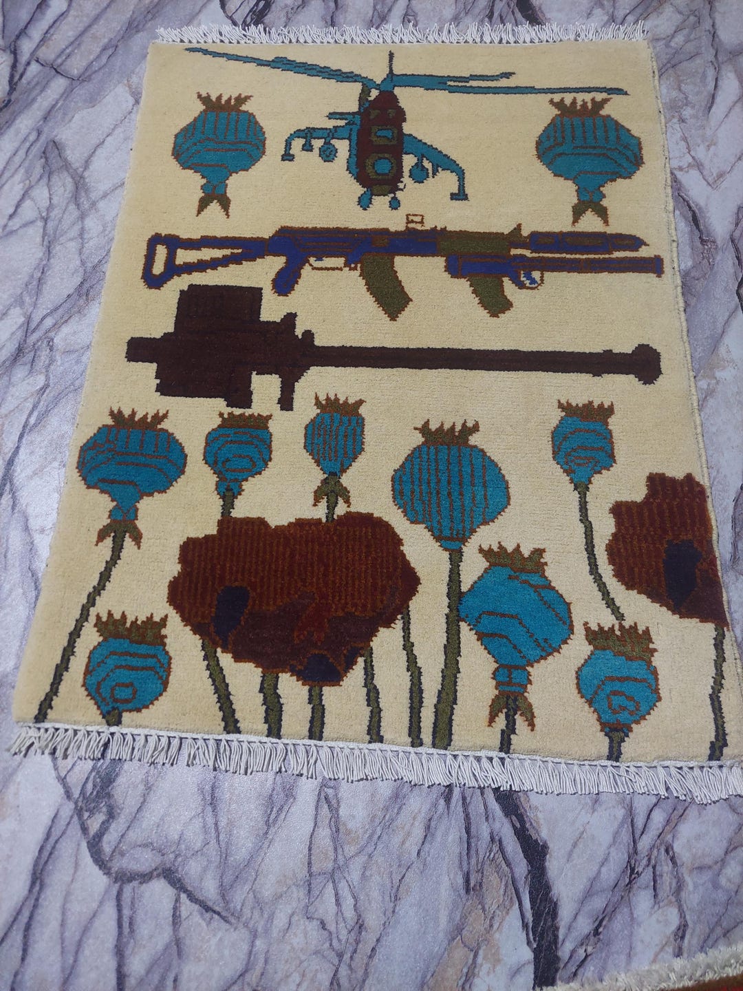 Vfw Rugs Handmade Afghan War Rug, Pictorial Design Tribal Wool,rugs,size, 2.00 X ...