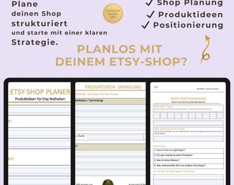 Etsy Shop Starter Set – Etsy Shop Planning, Product Ideas & Positioning | Etsy Business Planning | Interactive PDF