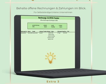 Open Item Management & Invoice Tracker Excel | Manage outstanding payments | Monitor incoming payments | Accounting template for freelancers