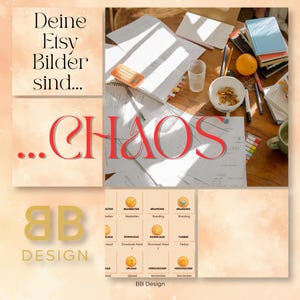 Business Sticker Bundle Canva | 60 Icons PNG + GIF | Etsy, Planung, Organisation + Workflow | Gold Design Elemente