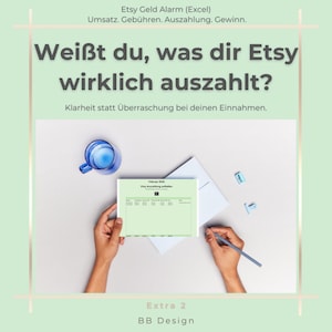 Etsy Fees + Profit Calculator (Excel) | Payout + Sales Overview | Etsy Money Alert Template (German)