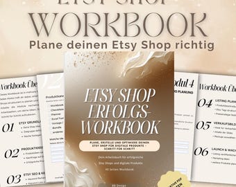 Etsy Shop Workbook | Etsy Business Planner | Plan & Launch Your Etsy Shop | Digital Workbook for Etsy Sellers