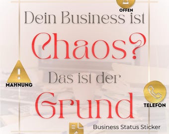 Business Status Sticker Set | Organization + Planning | Digital PNG + GIF | Etsy Tools for Freelancers | Workflow + Overview