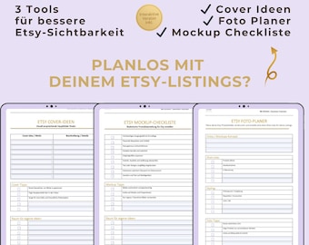 Etsy Listing Optimization Bundle | Etsy Seller Tools | Improve Listing Images | Plan Cover Ideas, Mockups & Product Images
