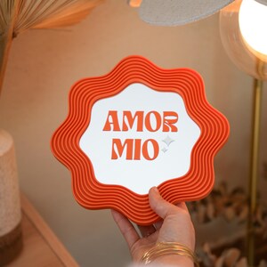 Personalized Love BLOOMY Mirror – Funky 3D Frame – Glass Mirror with Text – Designer Wall Decoration image 3