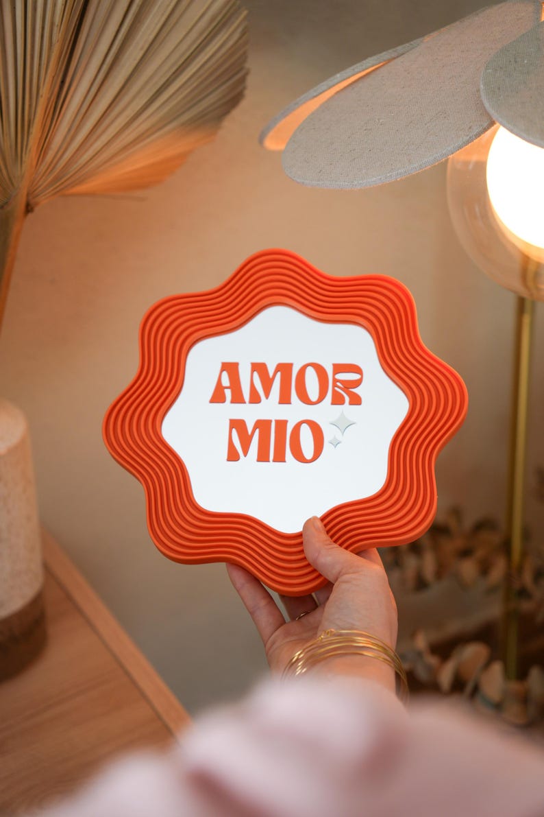 Personalized Love BLOOMY Mirror – Funky 3D Frame – Glass Mirror with Text – Designer Wall Decoration image 3