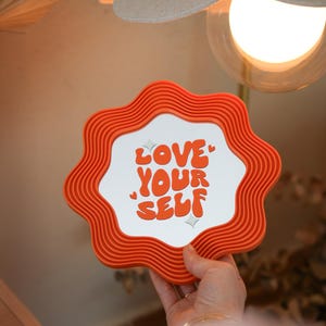 Personalized Love BLOOMY Mirror – Funky 3D Frame – Glass Mirror with Text – Designer Wall Decoration image 16