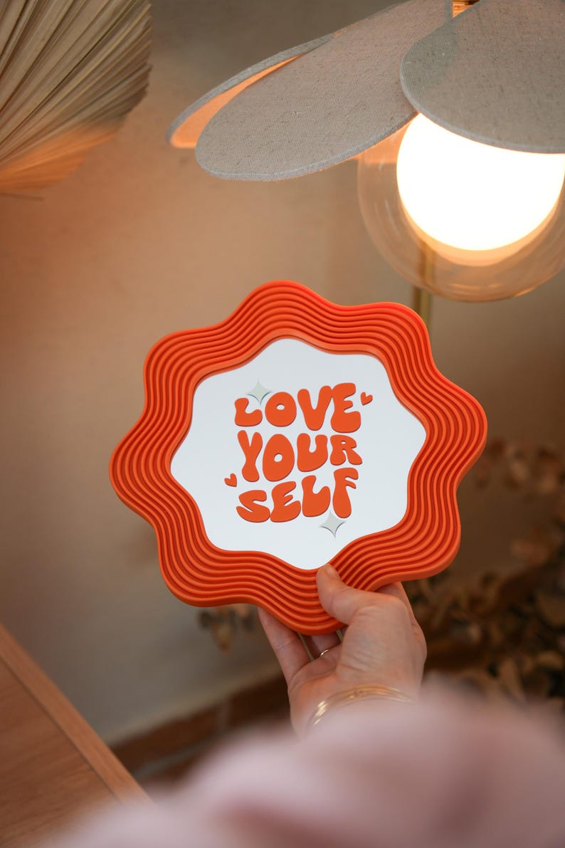 Personalized Love BLOOMY Mirror – Funky 3D Frame – Glass Mirror with Text – Designer Wall Decoration image 16