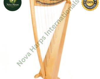 Arpa de balada de 34 cuerdas con palancas – Instrumento de sanación sonora natural hecho a mano