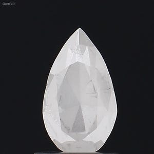 Diamante blanco fantasía de 1,06 quilates con forma de pera, veteado jaspeado, para la fabricación de anillos de compromiso o como regalo de boda.